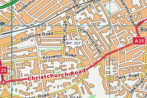 BH1 3QY map - OS VectorMap District (Ordnance Survey)