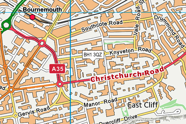 BH1 3QZ map - OS VectorMap District (Ordnance Survey)