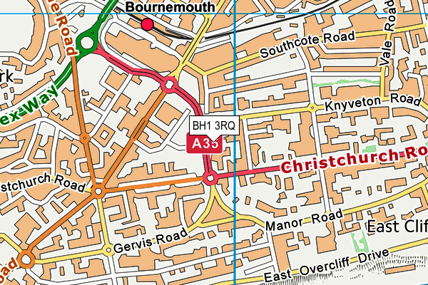 BH1 3RQ map - OS VectorMap District (Ordnance Survey) BH1 3RQ map - OS VectorMap District (Ordnance Survey)