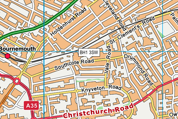 BH1 3SW map - OS VectorMap District (Ordnance Survey) BH1 3SW map - OS VectorMap District (Ordnance Survey)