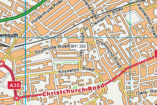 BH1 3SX map - OS VectorMap District (Ordnance Survey) BH1 3SX map - OS VectorMap District (Ordnance Survey)