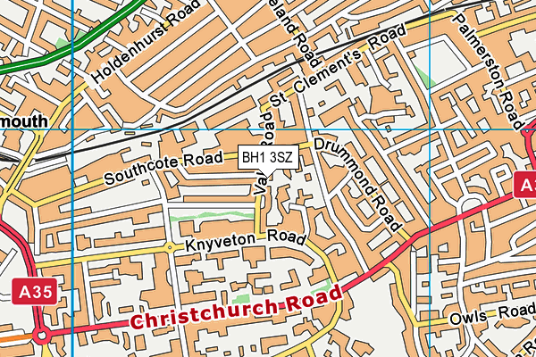 BH1 3SZ map - OS VectorMap District (Ordnance Survey) BH1 3SZ map - OS VectorMap District (Ordnance Survey)