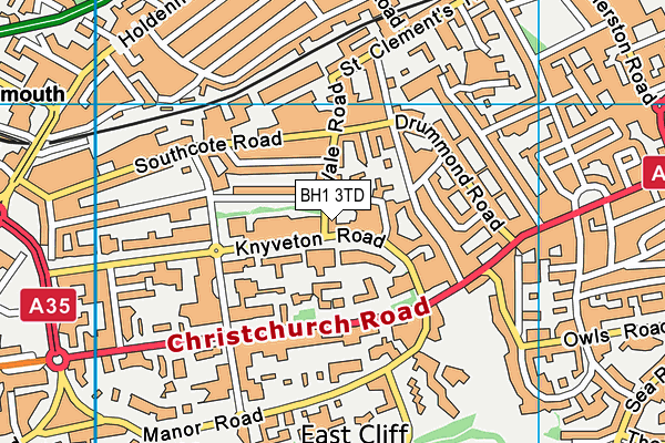 BH1 3TD map - OS VectorMap District (Ordnance Survey) BH1 3TD map - OS VectorMap District (Ordnance Survey)