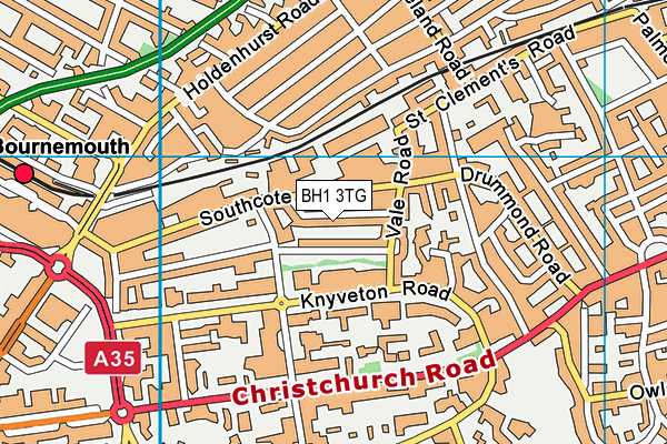 BH1 3TG map - OS VectorMap District (Ordnance Survey) BH1 3TG map - OS VectorMap District (Ordnance Survey)