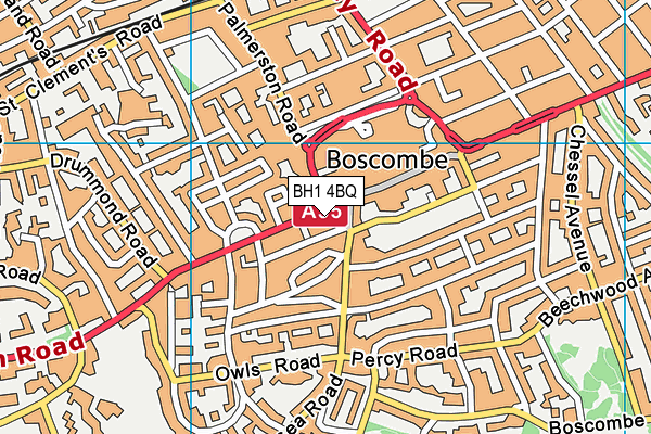 BH1 4BQ map - OS VectorMap District (Ordnance Survey) BH1 4BQ map - OS VectorMap District (Ordnance Survey)