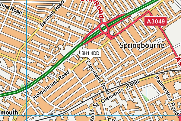 BH1 4DD map - OS VectorMap District (Ordnance Survey) BH1 4DD map - OS VectorMap District (Ordnance Survey)