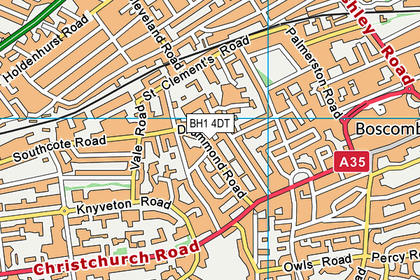 BH1 4DT map - OS VectorMap District (Ordnance Survey) BH1 4DT map - OS VectorMap District (Ordnance Survey)