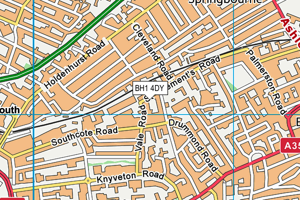 BH1 4DY map - OS VectorMap District (Ordnance Survey) BH1 4DY map - OS VectorMap District (Ordnance Survey)