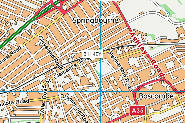 BH1 4EY map - OS VectorMap District (Ordnance Survey) BH1 4EY map - OS VectorMap District (Ordnance Survey)