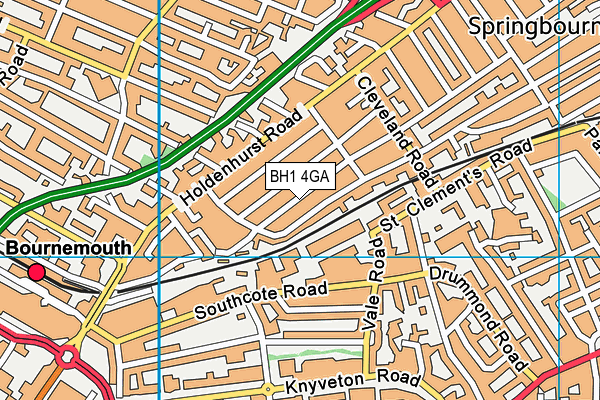 BH1 4GA map - OS VectorMap District (Ordnance Survey) BH1 4GA map - OS VectorMap District (Ordnance Survey)
