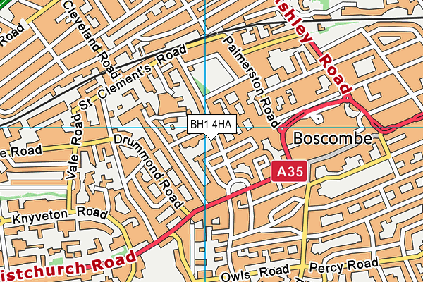 BH1 4HA map - OS VectorMap District (Ordnance Survey)