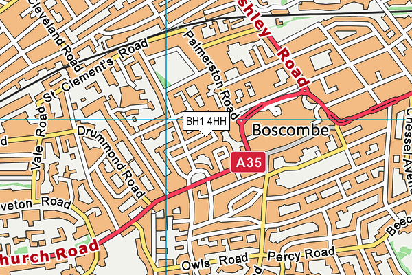 BH1 4HH map - OS VectorMap District (Ordnance Survey) BH1 4HH map - OS VectorMap District (Ordnance Survey)