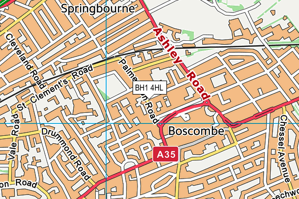 BH1 4HL map - OS VectorMap District (Ordnance Survey)