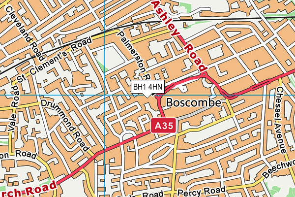 BH1 4HN map - OS VectorMap District (Ordnance Survey) BH1 4HN map - OS VectorMap District (Ordnance Survey)