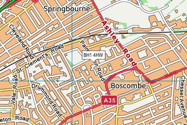 BH1 4HW map - OS VectorMap District (Ordnance Survey) BH1 4HW map - OS VectorMap District (Ordnance Survey)