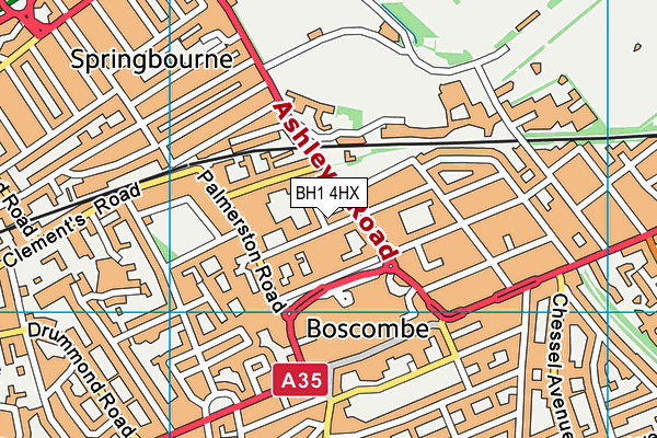 BH1 4HX map - OS VectorMap District (Ordnance Survey) BH1 4HX map - OS VectorMap District (Ordnance Survey)