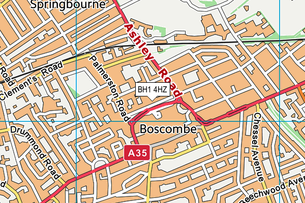 BH1 4HZ map - OS VectorMap District (Ordnance Survey) BH1 4HZ map - OS VectorMap District (Ordnance Survey)