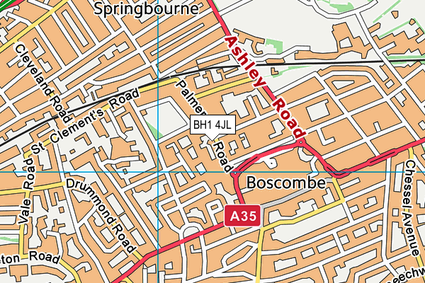 BH1 4JL map - OS VectorMap District (Ordnance Survey)
