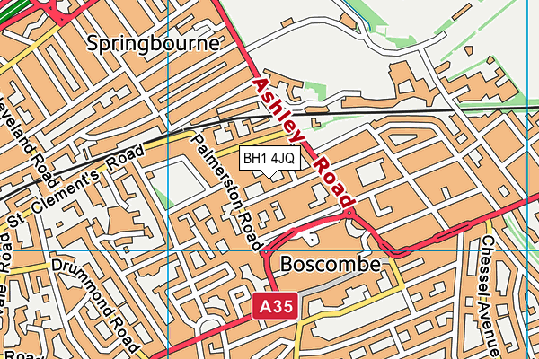 BH1 4JQ map - OS VectorMap District (Ordnance Survey)
