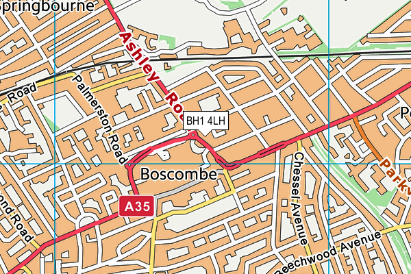 BH1 4LH map - OS VectorMap District (Ordnance Survey)