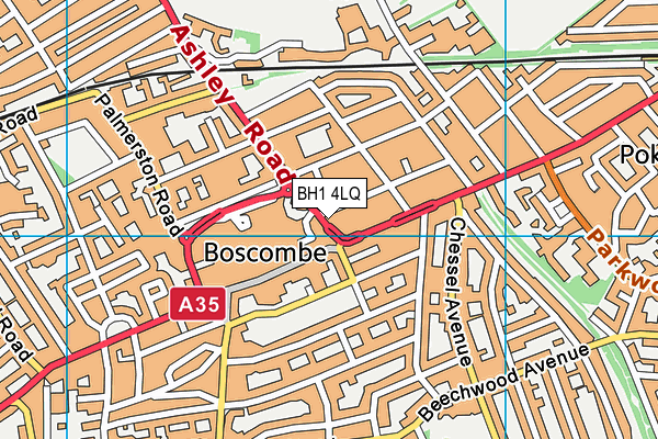 BH1 4LQ map - OS VectorMap District (Ordnance Survey)