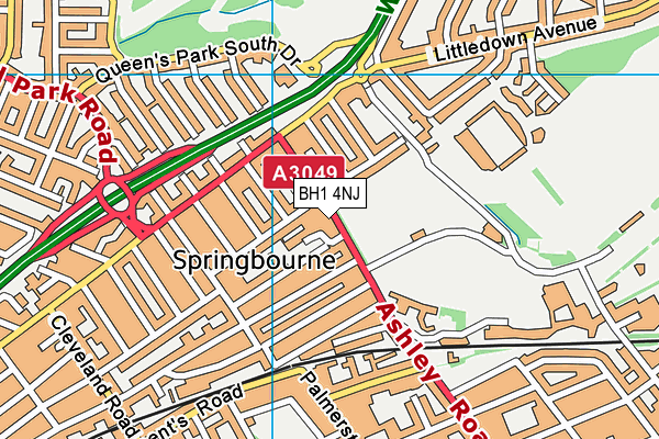 BH1 4NJ map - OS VectorMap District (Ordnance Survey) BH1 4NJ map - OS VectorMap District (Ordnance Survey)