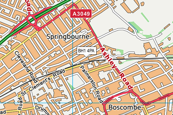 BH1 4PA map - OS VectorMap District (Ordnance Survey) BH1 4PA map - OS VectorMap District (Ordnance Survey)