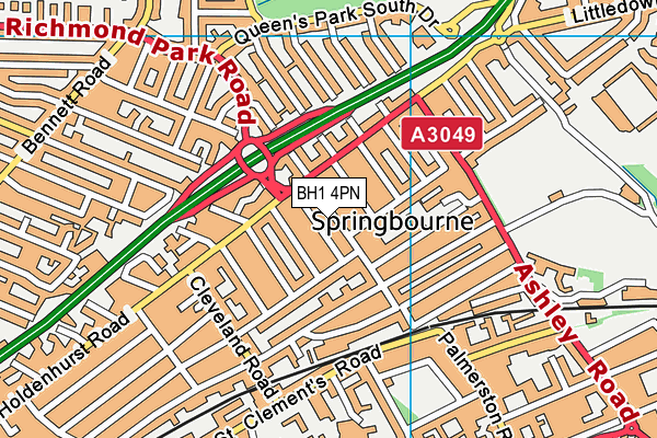 BH1 4PN map - OS VectorMap District (Ordnance Survey) BH1 4PN map - OS VectorMap District (Ordnance Survey)