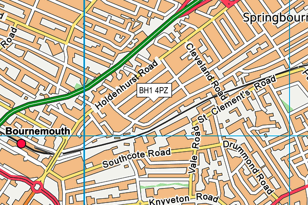 BH1 4PZ map - OS VectorMap District (Ordnance Survey) BH1 4PZ map - OS VectorMap District (Ordnance Survey)