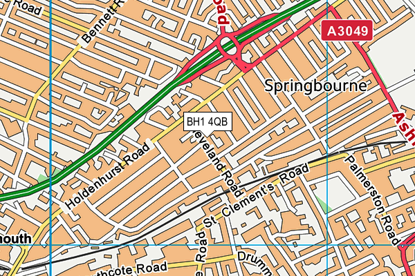 BH1 4QB map - OS VectorMap District (Ordnance Survey) BH1 4QB map - OS VectorMap District (Ordnance Survey)