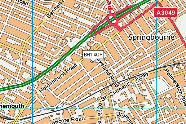 BH1 4QF map - OS VectorMap District (Ordnance Survey) BH1 4QF map - OS VectorMap District (Ordnance Survey)