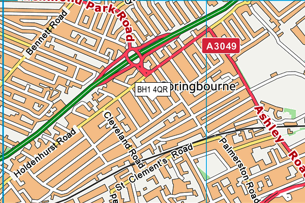 BH1 4QR map - OS VectorMap District (Ordnance Survey) BH1 4QR map - OS VectorMap District (Ordnance Survey)