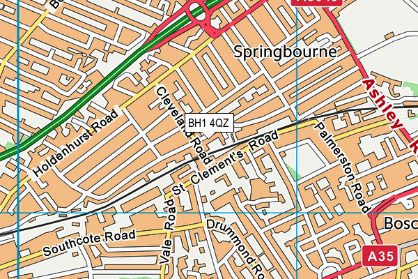BH1 4QZ map - OS VectorMap District (Ordnance Survey) BH1 4QZ map - OS VectorMap District (Ordnance Survey)