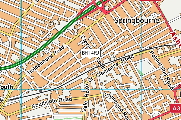 BH1 4RJ map - OS VectorMap District (Ordnance Survey) BH1 4RJ map - OS VectorMap District (Ordnance Survey)