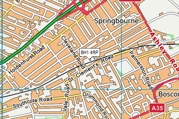 BH1 4RP map - OS VectorMap District (Ordnance Survey) BH1 4RP map - OS VectorMap District (Ordnance Survey)