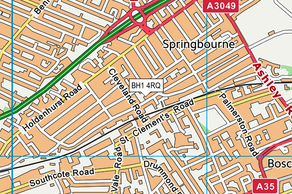 BH1 4RQ map - OS VectorMap District (Ordnance Survey) BH1 4RQ map - OS VectorMap District (Ordnance Survey)