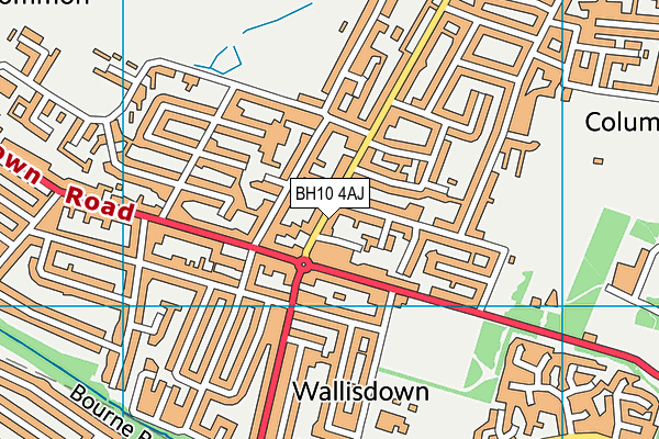 BH10 4AJ map - OS VectorMap District (Ordnance Survey)