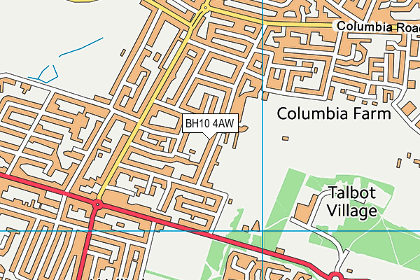 BH10 4AW map - OS VectorMap District (Ordnance Survey) BH10 4AW map - OS VectorMap District (Ordnance Survey)