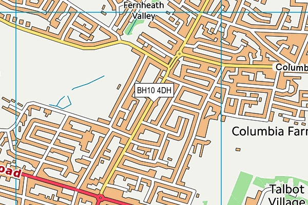 BH10 4DH map - OS VectorMap District (Ordnance Survey)