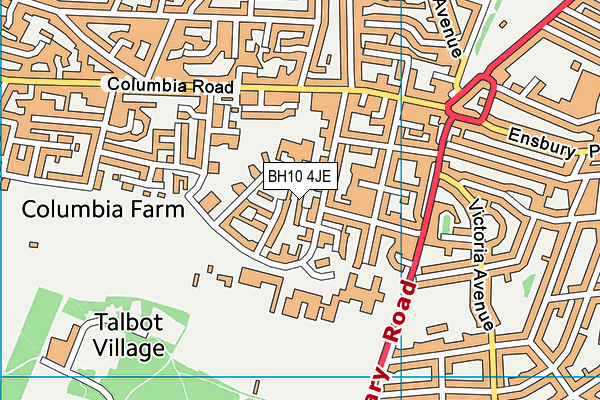 BH10 4JE map - OS VectorMap District (Ordnance Survey) BH10 4JE map - OS VectorMap District (Ordnance Survey)