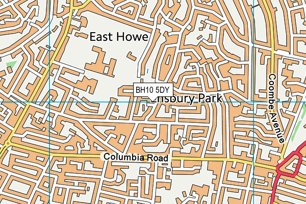 BH10 5DY map - OS VectorMap District (Ordnance Survey) BH10 5DY map - OS VectorMap District (Ordnance Survey)
