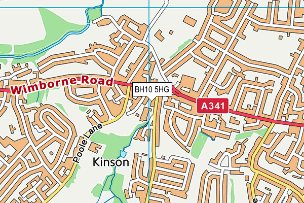 BH10 5HG map - OS VectorMap District (Ordnance Survey)