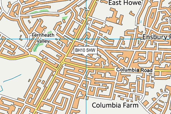 BH10 5HW map - OS VectorMap District (Ordnance Survey) BH10 5HW map - OS VectorMap District (Ordnance Survey)