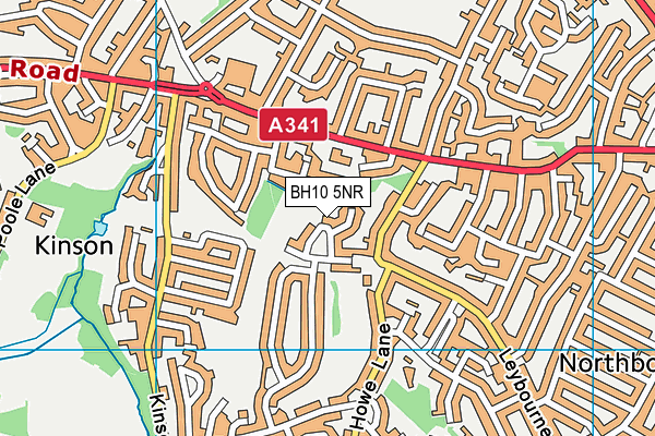 BH10 5NR map - OS VectorMap District (Ordnance Survey)
