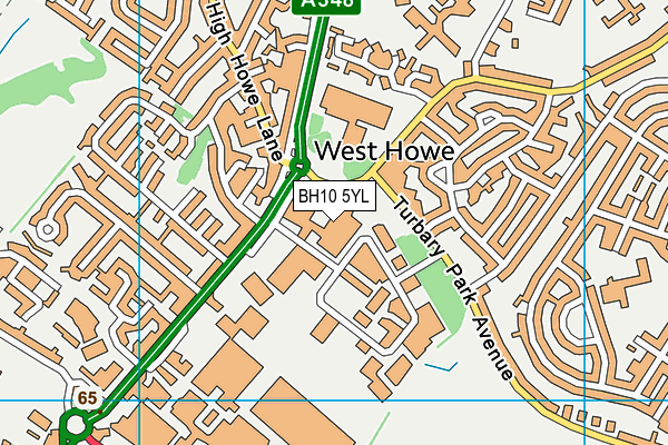 BH10 5YL map - OS VectorMap District (Ordnance Survey)