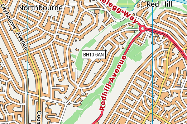 BH10 6AN map - OS VectorMap District (Ordnance Survey)