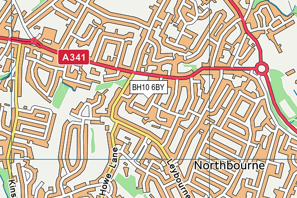BH10 6BY map - OS VectorMap District (Ordnance Survey)