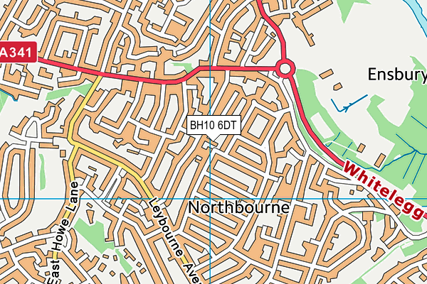 BH10 6DT map - OS VectorMap District (Ordnance Survey)