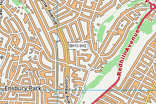 BH10 6HZ map - OS VectorMap District (Ordnance Survey)