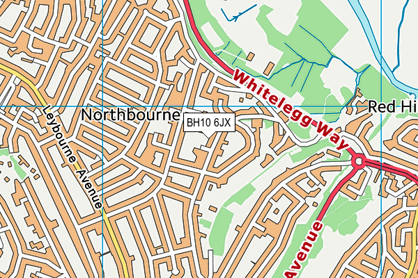 BH10 6JX map - OS VectorMap District (Ordnance Survey)
